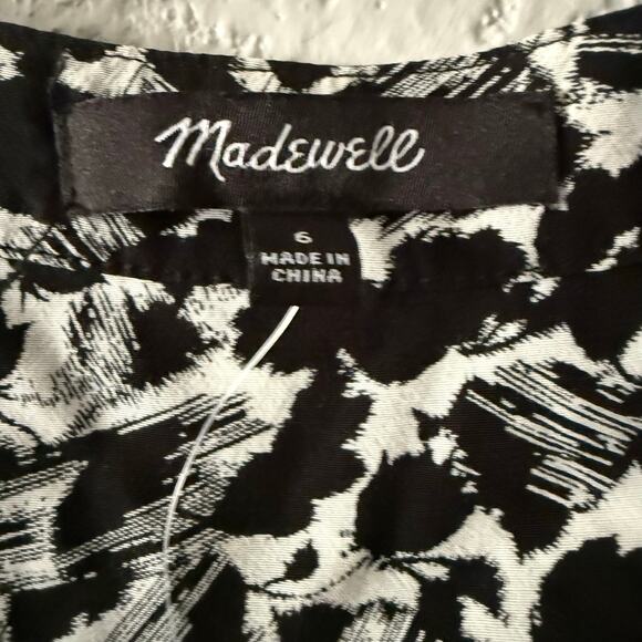 Madewell Floral Crepe Button Front Blouson Mini Shirtdress NWT Size 6 - Picture 6 of 9